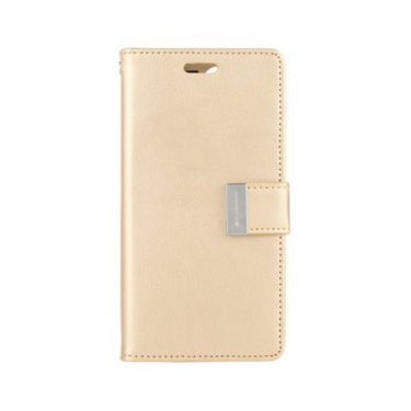 iPhone 13 Compatible Case Cover With Rich Diary - Gold